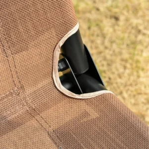 Outsunny Garden Swing Terrace 3 θέσεων με ρυθμιζόμενο μεταλλικό κουβούκλιο και Texteline 172x110x155cm, καφέ 84A-181BN - Image 5