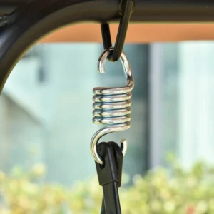 Outsunny Garden Swing Terrace 3 θέσεων με ρυθμιζόμενο μεταλλικό κουβούκλιο και Texteline 172x110x155cm, καφέ 84A-181BN - Image 6