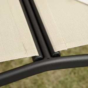 Outsunny Κούνια κήπου 2 θέσεων με ρυθμιζόμενο κουβούκλιο, 140x118x162cm Μπεζ 84A-233BG - Image 7