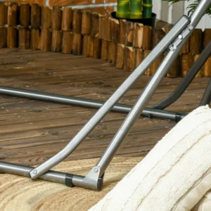 Outsunny πτυσσόμενη ανεξάρτητη βάση αιώρας, βαμβακερή αιώρα και ατσάλινο πλαίσιο, μέγ. 120 κιλά, 270 x 100 x 94 εκ 84A-271V00GN - Image 7