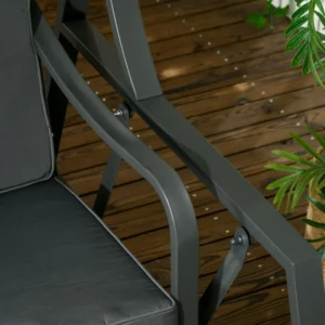 Outsunny 2θέσια ατσάλινη κούνια καρέκλα κήπου με ανακλινόμενο θόλο και μαξιλάρια, 148x129x172 cm 84A-284V00CG - Image 6