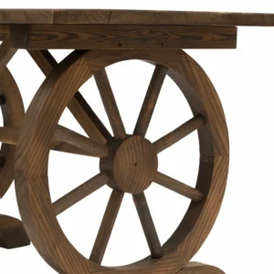 Τραπέζι κήπου Outsunny Country Style με ποδαράκια τροχού, Ξύλο Ελάτης αδιάβροχο 113x60x65cm 84B-361 - Image 5