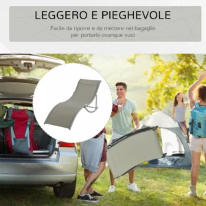 Outsunny Σετ 2 Πτυσσόμενες Ξαπλώστρες Κήπου, Ξαπλώστρες Αλουμινίου και Textilene, 61x165x63cm 84B-540CF - Image 4