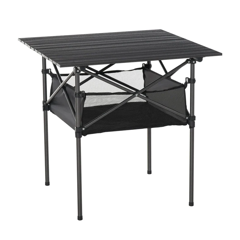 Πτυσσόμενο Μεταλλικό Τραπέζι Κάμπινγκ με Υφασμάτινο Καλάθι 70 x 70 x 69 cm Outsunny 84B-567 Πτυσσόμενο Μεταλλικό Τραπέζι Κάμπινγκ με Υφασμάτινο Καλάθι 70 x 70 x 69 cm Outsunny 84B-567