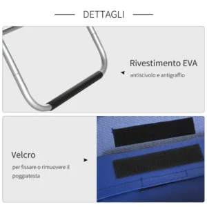 Outsunny ξαπλώστρα αλουμινίου, ξαπλώστρα κήπου Textilene με αφαιρούμενο προσκέφαλο 84B-572BU - Image 5