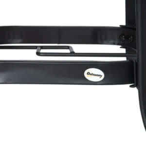 Outsunny στρογγυλό τραπέζι κήπου με τρύπα για ομπρέλα από ατσάλι και γυαλί, 106,5x71 cm, μαύρο 84B-777 - Image 6