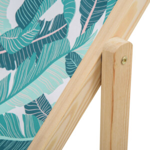 Outsunny Σετ 2 πτυσσόμενες ξύλινες ξαπλώστρες κήπου με ανακλινόμενη πλάτη 4 επιπέδων, Tropical Fantasy 84B-843 - Image 6