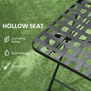 Outsunny σετ κήπου 3 τεμαχίων, τραπεζάκι σαλονιού και 2 πτυσσόμενες καρέκλες με μωσαϊκό, μπλε 84B-852 - Image 4