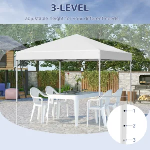 Outsunny Folding Garden Gazebo 2,45 x 2,45 m σε Steel and White Oxford Fabric 84C-119V01WT - Image 5