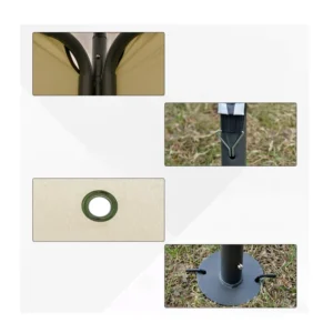 Κιόσκι Κήπου με Μεταλλικό Σκελετό 350 x 350 x 270 cm Outsunny 84C-183BG - Image 4