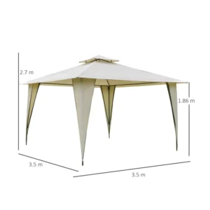 Κιόσκι Κήπου με Μεταλλικό Σκελετό 350 x 350 x 270 cm Outsunny 84C-183BG - Image 6