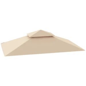 Outsunny  Κάλυμμα για Κιόσκι Κήπου για Μπάρμπεκιου 1.52x2.44 μ σε 2 Επίπεδα από Πολυεστέρα 160gsm Μπεζ  84C-629V00BG