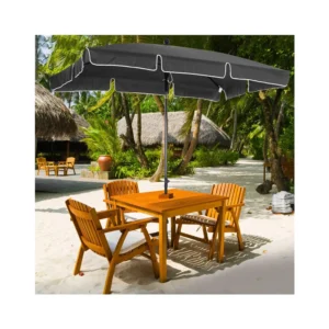 Ομπρέλα Δαπέδου Αλουμινίου 200 x 125 cm Χρώματος Γκρι Outsunny 84D-016GY - Image 4