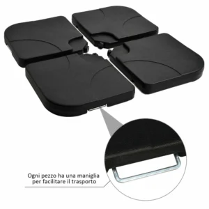 Outsunny Σετ 4τμχ Πλαστική Βάση Ομπρέλα Κήπου 50? 50 7,5 εκ 84D-021 - Image 4