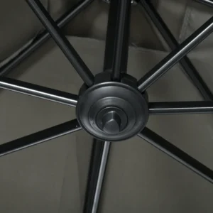 Ομπρέλα κήπου Outsunny με ρυθμιζόμενη γωνία 5 επιπέδων και περιστροφή 360°, 245x245x248 cm 84D-051V00GY - Image 7