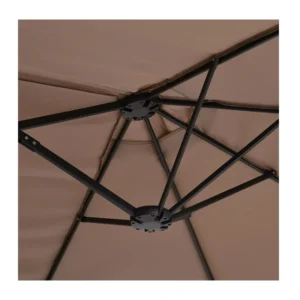 Διπλή Κρεμαστή Ομπρέλα Κήπου από Ατσάλι με Μανιβέλα 270 x 460 x 250 cm Outsunny 84D-085BN - Image 4