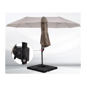 Διπλή Κρεμαστή Ομπρέλα Κήπου από Ατσάλι με Μανιβέλα 270 x 460 x 250 cm Outsunny 84D-085BN - Image 6