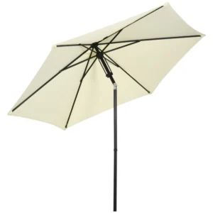 Outsunny Garden Parasol από πολυεστέρα και μέταλλο με ανακλινόμενο κουβούκλιο 45°, Ø262x243 cm 84D-233V00BG - Image 8