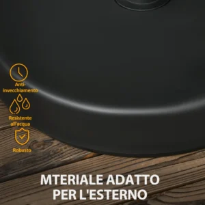 Outsunny Garden Base Parasol PP Plastic Max 18kg Βάρος, Ø45x33cm, Μαύρο 84D-247V00BK - Image 4