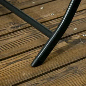 Outsunny Σετ κήπου 3 τεμαχίων με 2 πτυσσόμενες καρέκλες και τραπέζι σε ατσάλι και HDPE, σκούρο γκρι 84G-011V00CG - Image 7