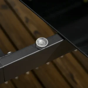 Outsunny Ορθογώνιο Τραπέζι Κήπου για 8 Άτομα από Αλουμίνιο και Γυαλί, 180x80x72cm, Μαύρο 84G-098V00BK - Image 5