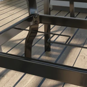 Outsunny Σετ κήπου με 4 στοιβαζόμενες καρέκλες και τετράγωνο τραπέζι με εφέ μαρμάρου, γκρι 84G-444V00LG - Image 7