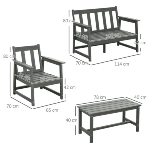 2 πολυθρόνες και HDPE τραπεζάκι σαλονιού με μαξιλάρια