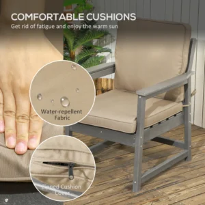 Σαλόνι κήπου με καναπέ, 2 πολυθρόνες και HDPE τραπεζάκι σαλονιού με μαξιλάρια, Σκούρο Γκρι 84G-445V00BN - Image 3