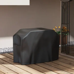 Ορθογώνιο κάλυμμα μπάρμπεκιου από ύφασμα Oxford με λουράκι και κλείσιμο, 124x61x91 cm, μαύρο 84G-465V00BK - Image 5
