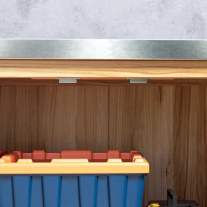 Outsunny Εξωτερική Ντουλάπα με Εσωτερικό Ράφι και Πάγκο Εργασίας, από Ξύλο και Γαλβανισμένο Ατσάλι, 79x43x92 εκ., χρώμα Ξύλου 84G-485V00ND - Image 8