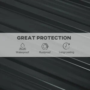 Outsunny Σετ 12 ανταλλακτικών πάνελ 129x45 cm για υπόστεγα κήπου από σκούρο γκρι γαλβανισμένο χάλυβα 84H-021V00CG - Image 4