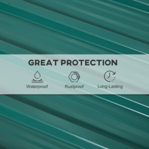 Outsunny Σετ 12 ανταλλακτικών πάνελ 129x45 cm για υπόστεγα κήπου από πράσινο γαλβανισμένο χάλυβα 84H-021V00GN - Image 4