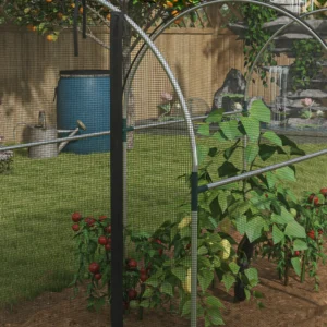 Outsunny Tunnel Net Plant Θερμοκήπιο με Αρθρωτή Πόρτα, 1,2x3x1,5m, Μαύρο 84H-024V01BK - Image 6