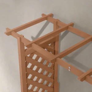 Outsunny φυτευτή με πλέγμα, τρύπες αποστράγγισης και στέγη, σε ξύλο ελάτης, 112x41x180 cm, καφέ 84H-044V00BN - Image 5