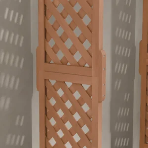 Outsunny φυτευτή με πλέγμα, τρύπες αποστράγγισης και στέγη, σε ξύλο ελάτης, 112x41x180 cm, καφέ 84H-044V00BN - Image 6