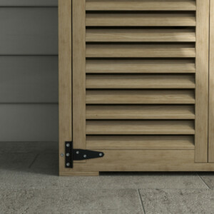 Ντουλάπα αποθήκευσης εξωτερικού χώρου με 2 ράφια με μανταλάκια, σε ξύλο ελάτης, 75x50x111/118 cm 84H-079V00ND - Image 7