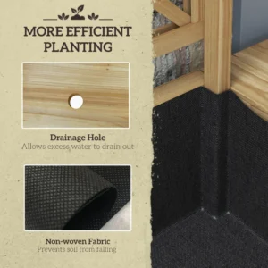 Ζαρντινιέρα Outsunny με Σχάρα και Πλαϊνά και Κάτω Ράφια, σε Ξύλο Ελάτης, 140x45x151 cm 84H-091V00ND - Image 4