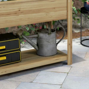 Ζαρντινιέρα Outsunny με Σχάρα και Πλαϊνά και Κάτω Ράφια, σε Ξύλο Ελάτης, 140x45x151 cm 84H-091V00ND - Image 7