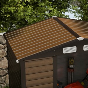 Outsunny Steel Garden υπόστεγο με αεραγωγούς και κλειδαριά, 1,9x1,3m, δρύινο χρώμα 84H-115V00AK - Image 7