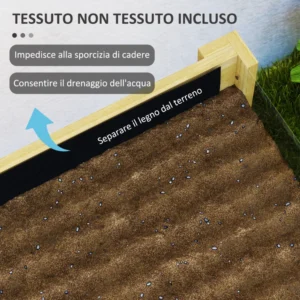 Outsunny  Υπερυψωμένη ζαρντινιέρα 118L με 2 οπές αποστράγγισης και διαφανείς τοίχους, από ξύλο έλατου, 110x50x80 εκ.  84H-176V01ND - Image 6