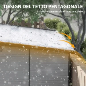 Outsunny Πλαστική Αποθήκη Κήπου για Εργαλεία με Παράθυρα, Αεραγωγούς και Κλείδωμα, 1.9x1.9 μ, Ανοιχτό Γκρι 84H-351V00LG - Image 5