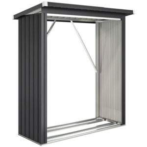 Outsunny Αποθήκη Καυσόξυλων Εξωτερικού Χώρου από Ατσάλι