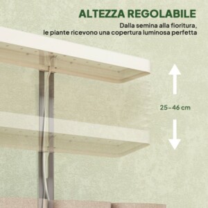 Outsunny Λάμπα για Φυτά με 42 LED Φώτα, 3 Γλάστρες, Χρονοδιακόπτη και Ρυθμιζόμενο Φωτισμό, 45x18.8x47.8 εκ., Λευκό 84H-426V90WT - Image 7