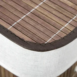 Καλάθι πλυντηρίου μπαμπού HOMCOM 100L με 2 θήκες, καπάκι και λαβές, 52x32x63cm - Καφέ 850-144BN - Image 7