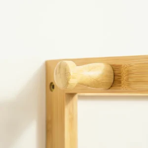 Ξύλινη κρεμάστρα μπαμπού HOMCOM Επιδαπέδιο με Ράφια, 70x42x164cm, Χρώμα Ξύλου 850-160 - Image 7