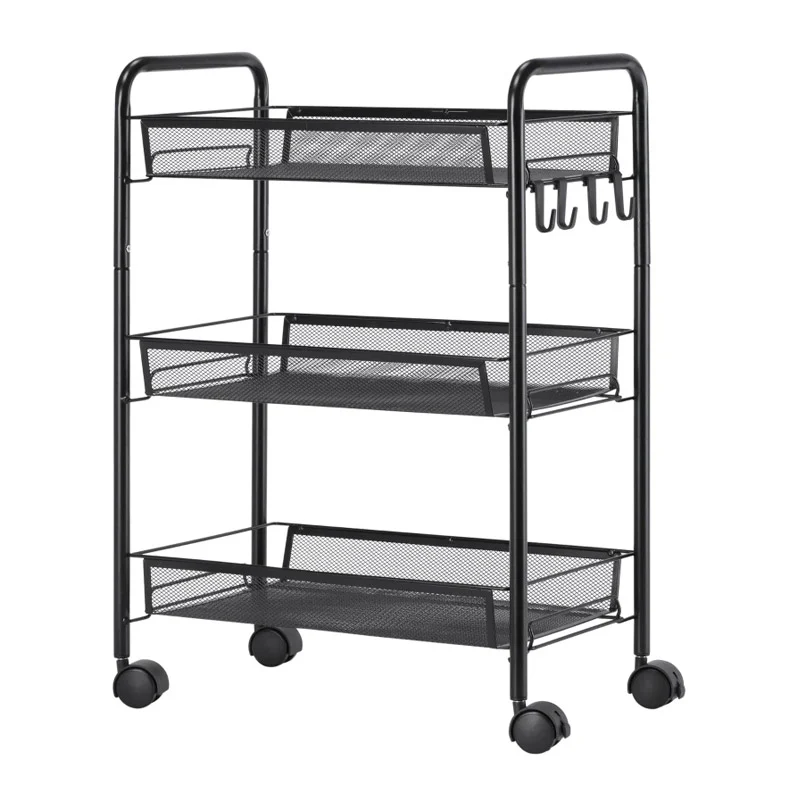 Πολυλειτουργικό Μεταλλικό Τρόλεϊ με 3 Ράφια 45 x 26.5 x 63 cm HOMCOM 850-162 Πολυλειτουργικό Μεταλλικό Τρόλεϊ με 3 Ράφια 45 x 26.5 x 63 cm HOMCOM 850-162