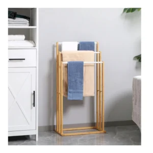 Κρεμάστρα Δαπέδου από Μπαμπού με 3 Ατσάλινες Ράγες 48 x 25.8 x 94 cm HOMCOM 850-179 - Image 2