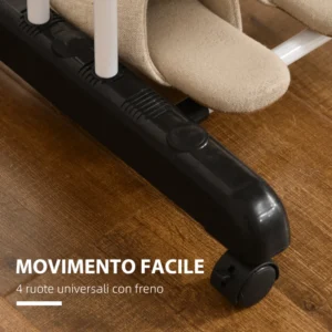 HOMCOM 4-επίπεδα πτυσσόμενα ρούχα Airer με περιστρεφόμενα φτερά και 4 ρόδες, σε ατσάλι και PP, 73x64x177 cm, Μαύρο 850-208V00BK - Image 4