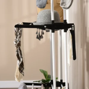 HOMCOM 4-επίπεδα πτυσσόμενα ρούχα Airer με περιστρεφόμενα φτερά και 4 ρόδες, σε ατσάλι και PP, 73x64x177 cm, Μαύρο 850-208V00BK - Image 7