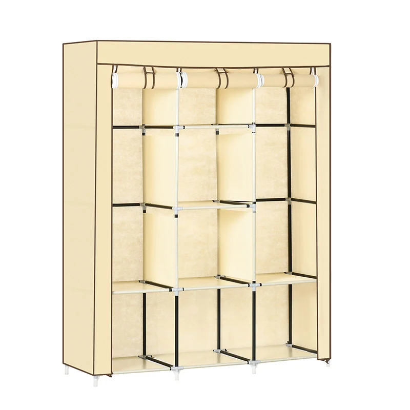 Φορητή Υφασμάτινη Ντουλάπα με Μεταλλικό Σκελετό 125 x 43 x 162.5 cm HOMCOM 850-211V00BG Φορητή Υφασμάτινη Ντουλάπα με Μεταλλικό Σκελετό 125 x 43 x 162.5 cm HOMCOM 850-211V00BG